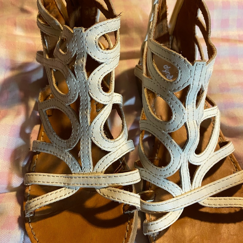 Dynasty Girls Summer Sandals White with Zipper